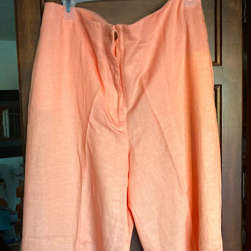 NWT Ann Taylor linen pants, size 14 Peach color